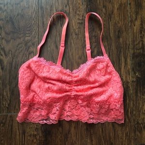 Hot pink lace bralette